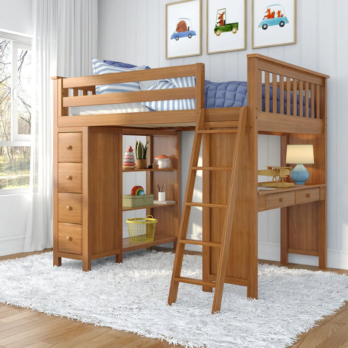 Jackpot Deluxe Full Size Loft with Desk + Storage