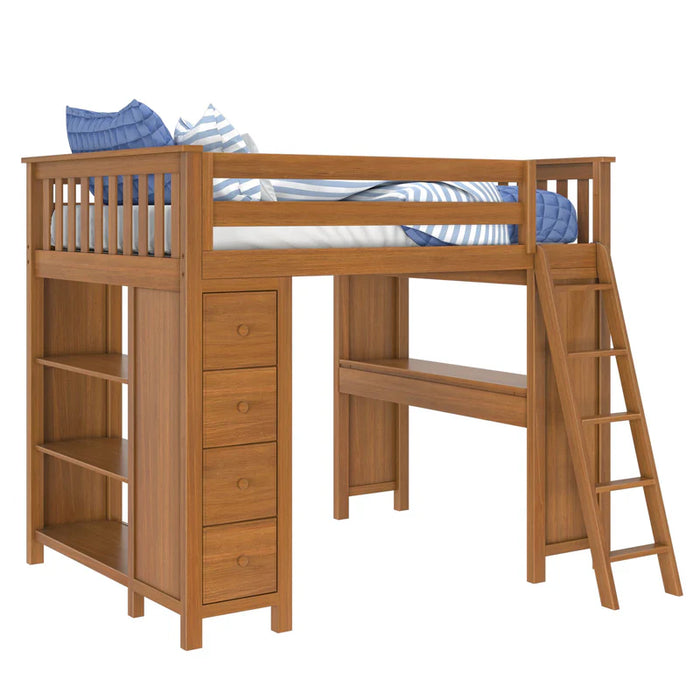 Jackpot Deluxe Full Size Loft with Desk + Storage