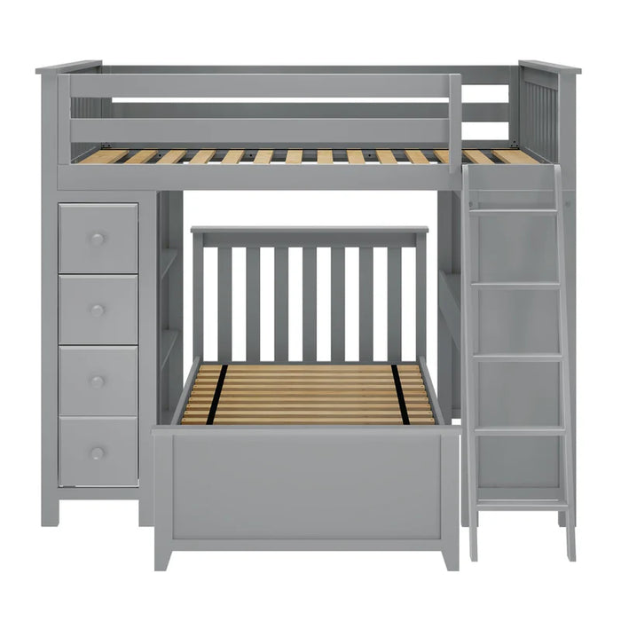 Jackpot Deluxe Full over Twin L-Shape Bunk with Desk + Storage