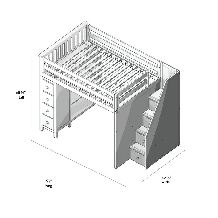 Jackpot Deluxe Full Size Loft with Staircase + Storage