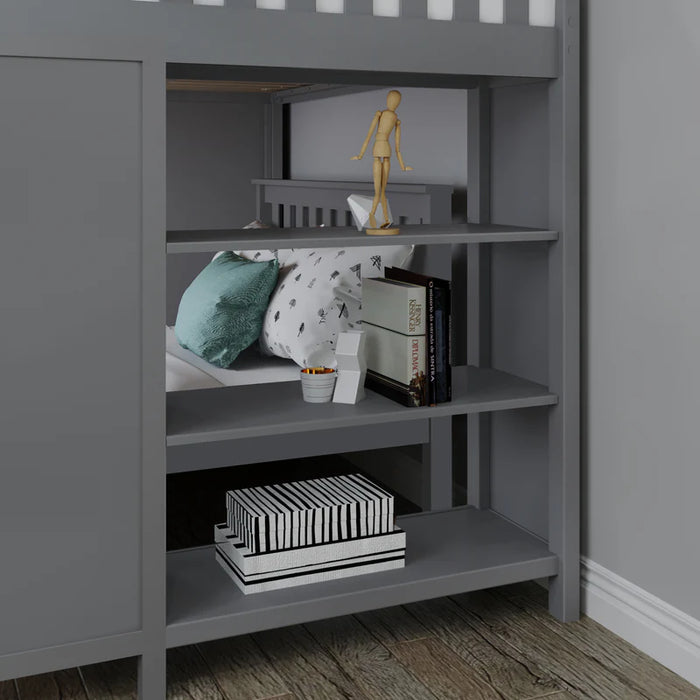 Jackpot Deluxe Full over Full L-shape Bunk with Staircase + Storage