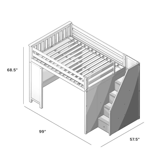 Jackpot Deluxe Full Size Loft with Staircase + Desk