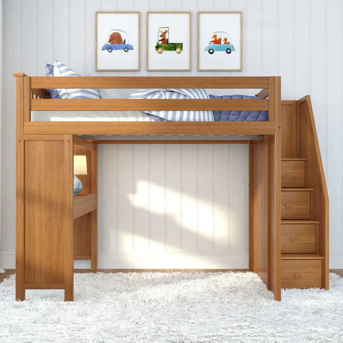 Jackpot Deluxe Full Size Loft with Staircase + Desk