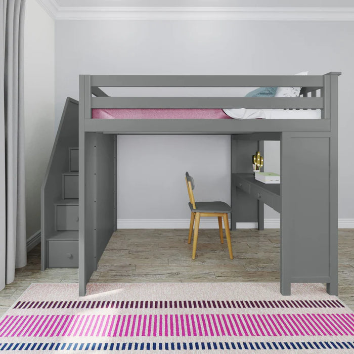 Jackpot Deluxe Full Size Loft with Staircase + Desk
