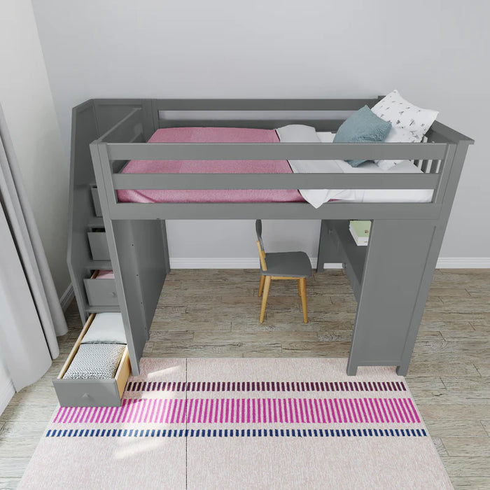 Jackpot Deluxe Full Size Loft with Staircase + Desk