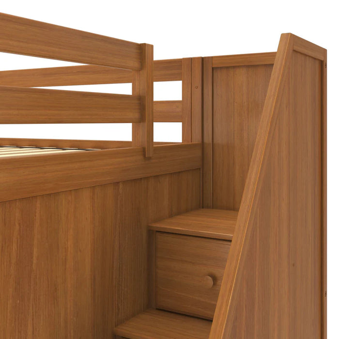 Jackpot Deluxe Full over Full L-Shape Bunk with Staircase + Desk