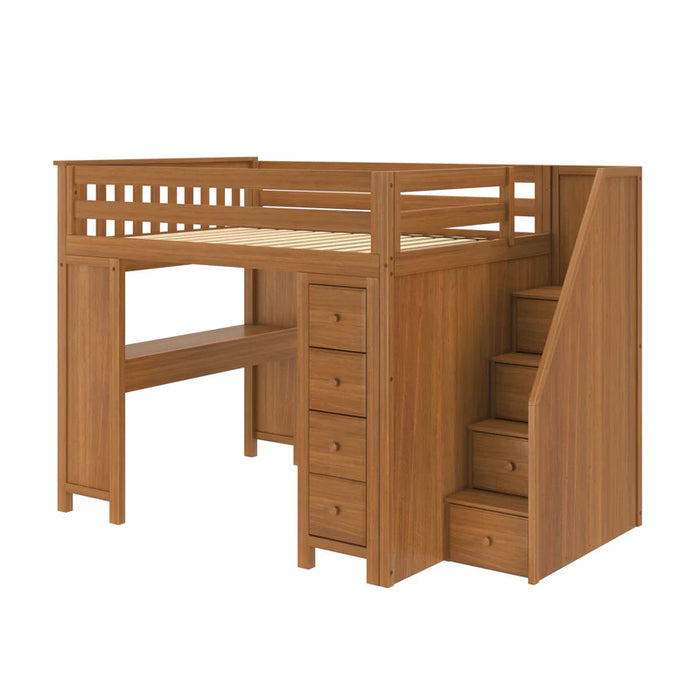 Jackpot Deluxe Full Size Loft with Staircase + Desk + Storage