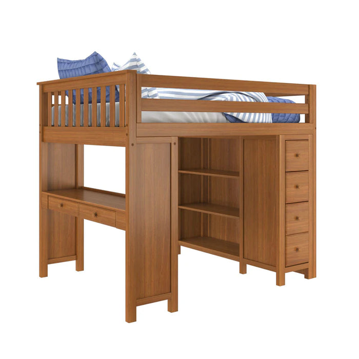 Jackpot Deluxe Full Size Loft with Staircase + Desk + Storage