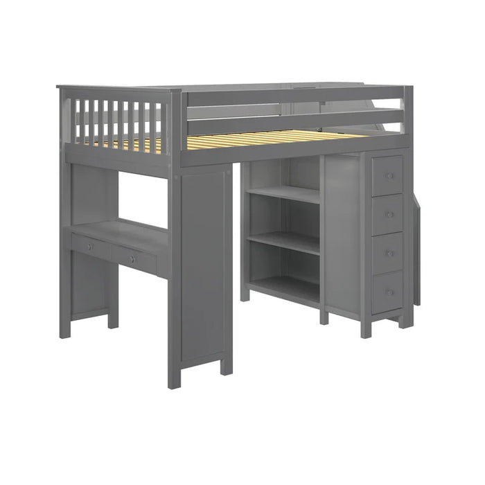 Jackpot Deluxe Full Size Loft with Staircase + Desk + Storage