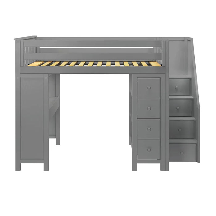 Jackpot Deluxe Full Size Loft with Staircase + Desk + Storage