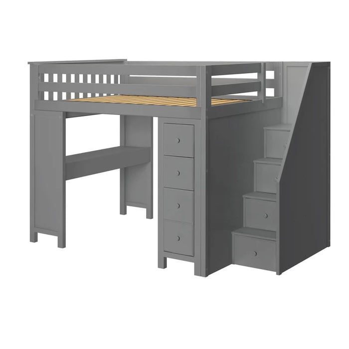 Jackpot Deluxe Full Size Loft with Staircase + Desk + Storage