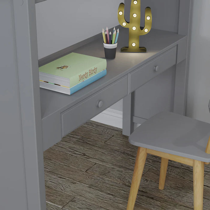Jackpot Deluxe Full Size Loft with Staircase + Desk + Storage
