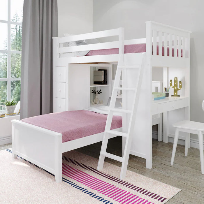 Jackpot Deluxe Loft Bed Storage Study + Twin Bed