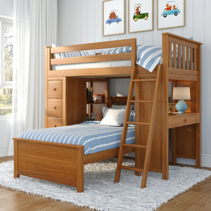 Jackpot Deluxe Loft Bed Storage Study + Twin Bed