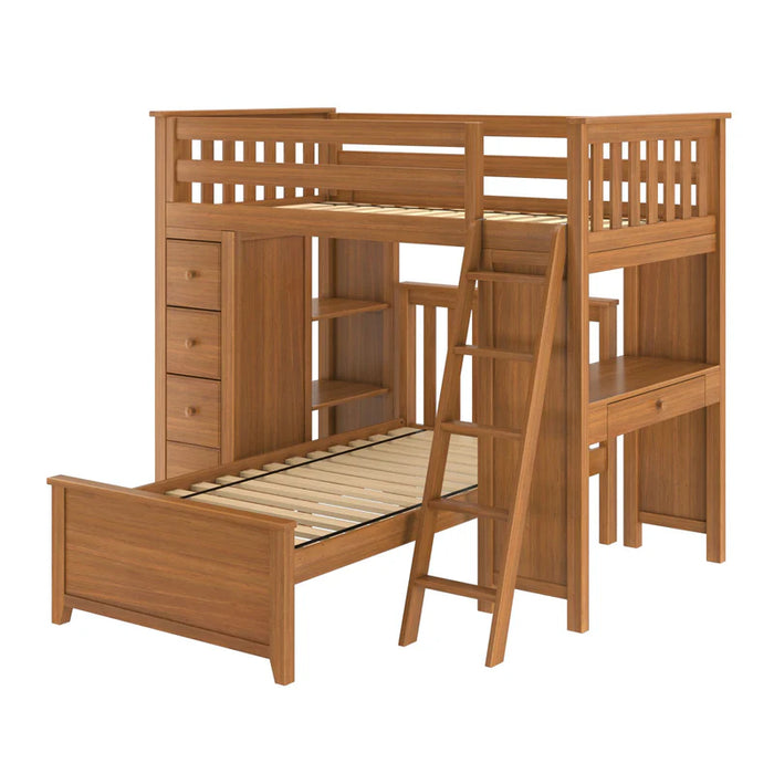 Jackpot Deluxe Loft Bed Storage Study + Twin Bed