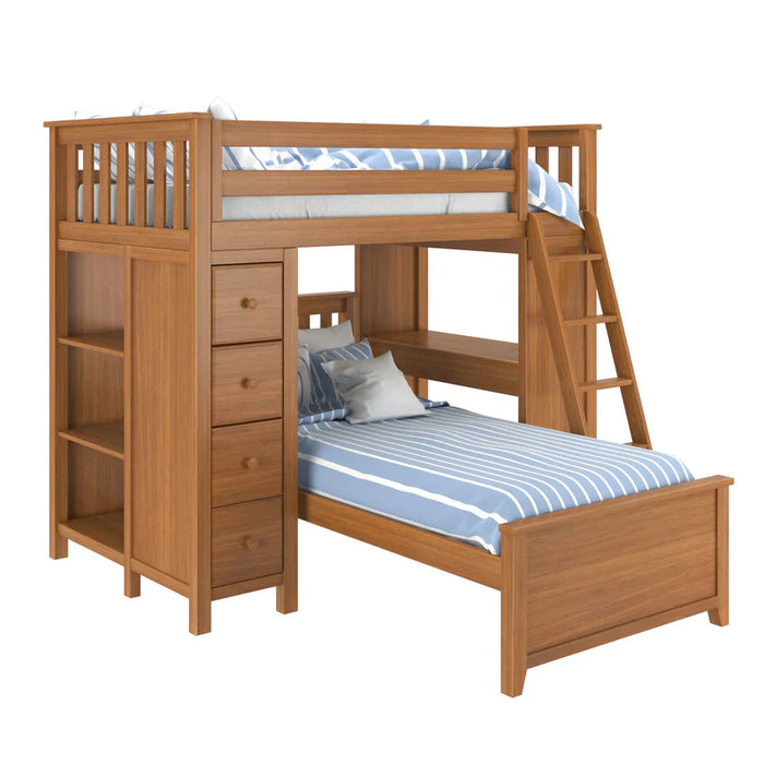 Jackpot Deluxe Loft Bed Storage Study + Twin Bed