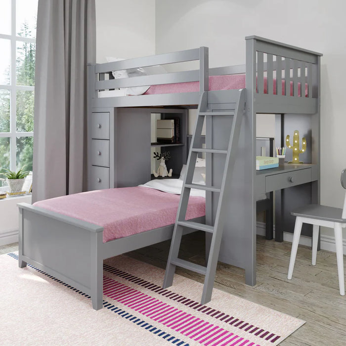 Jackpot Deluxe Loft Bed Storage Study + Twin Bed