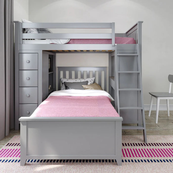 Jackpot Deluxe Loft Bed Storage Study + Twin Bed