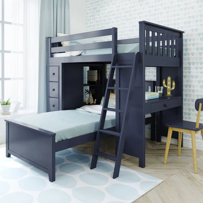 Jackpot Deluxe Loft Bed Storage Study + Twin Bed