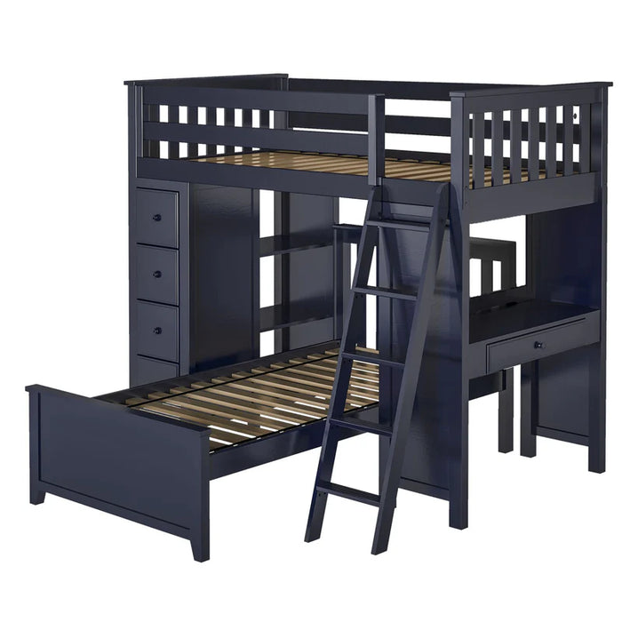 Jackpot Deluxe Loft Bed Storage Study + Twin Bed