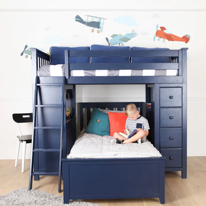 Jackpot Deluxe Loft Bed Storage Study + Twin Bed