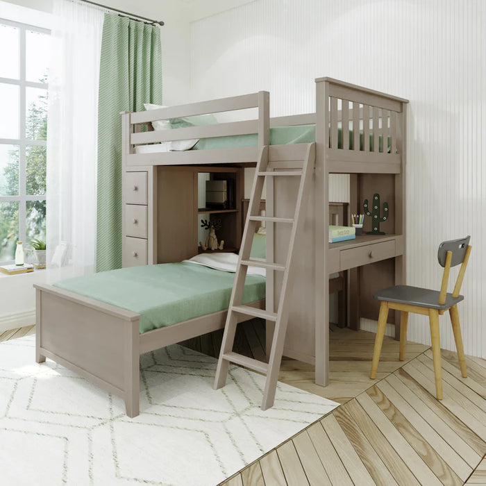 Jackpot Deluxe Loft Bed Storage Study + Twin Bed