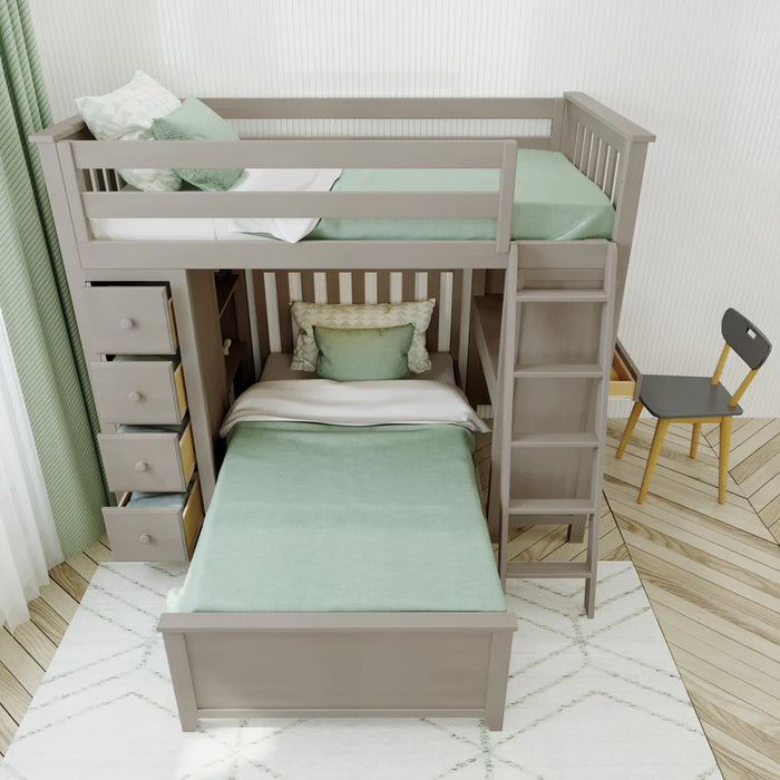 Jackpot Deluxe Loft Bed Storage Study + Twin Bed