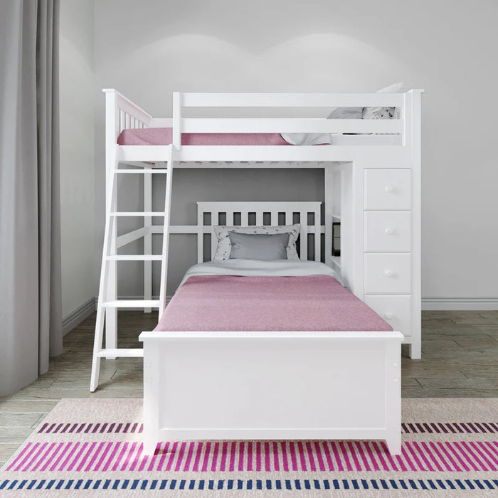 Jackpot Deluxe Leg Loft Bed Storage + Twin Bed