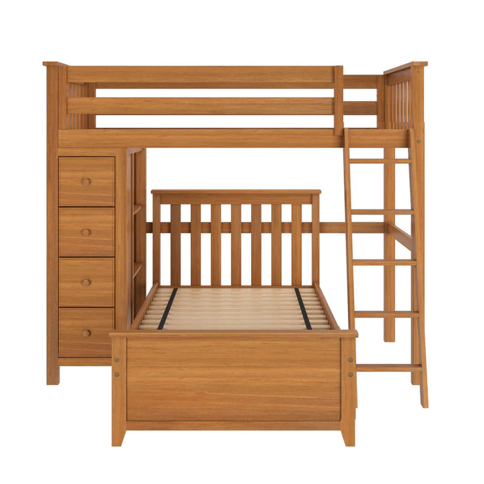 Jackpot Deluxe Leg Loft Bed Storage + Twin Bed