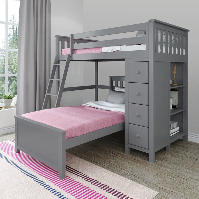 Jackpot Deluxe Leg Loft Bed Storage + Twin Bed