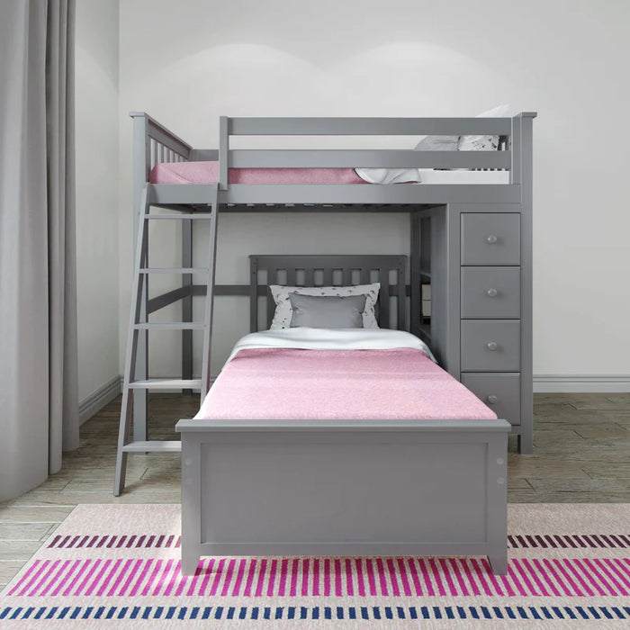 Jackpot Deluxe Leg Loft Bed Storage + Twin Bed