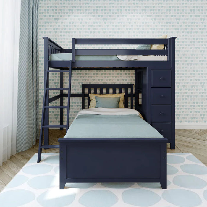 Jackpot Deluxe Leg Loft Bed Storage + Twin Bed