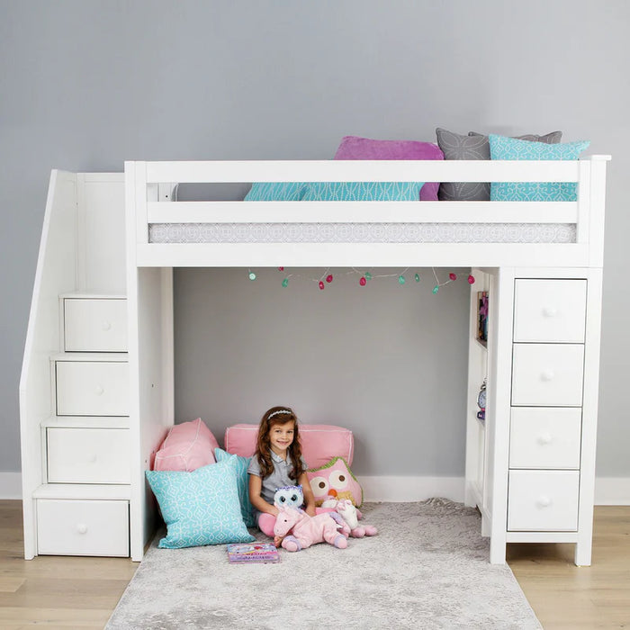 Jackpot Deluxe Staircase Loft Bed Storage