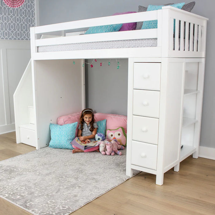 Jackpot Deluxe Staircase Loft Bed Storage