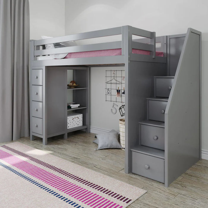 Jackpot Deluxe Staircase Loft Bed Storage