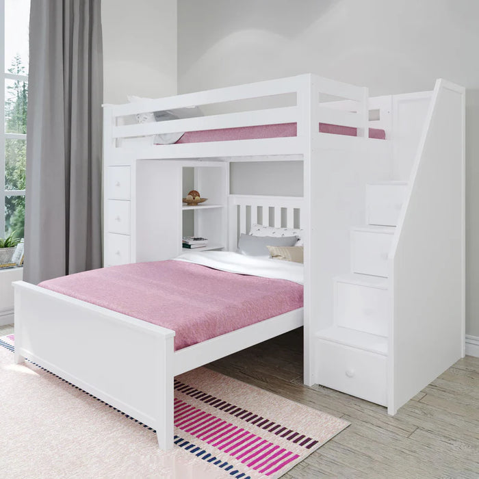 Jackpot Deluxe Staircase Loft Bed Storage + Full Bed