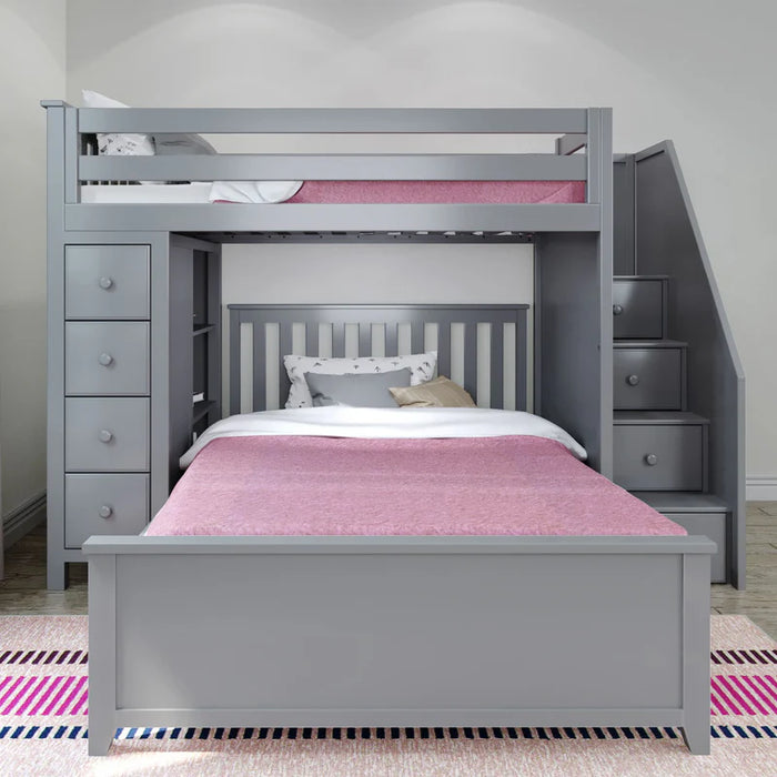 Jackpot Deluxe Staircase Loft Bed Storage + Full Bed