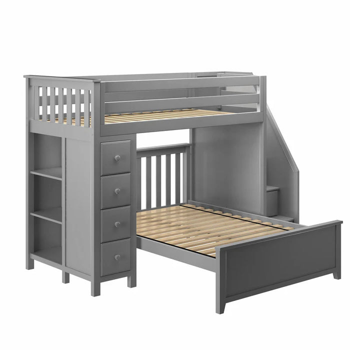 Jackpot Deluxe Staircase Loft Bed Storage + Full Bed