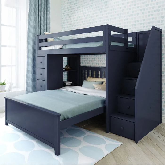Jackpot Deluxe Staircase Loft Bed Storage + Full Bed