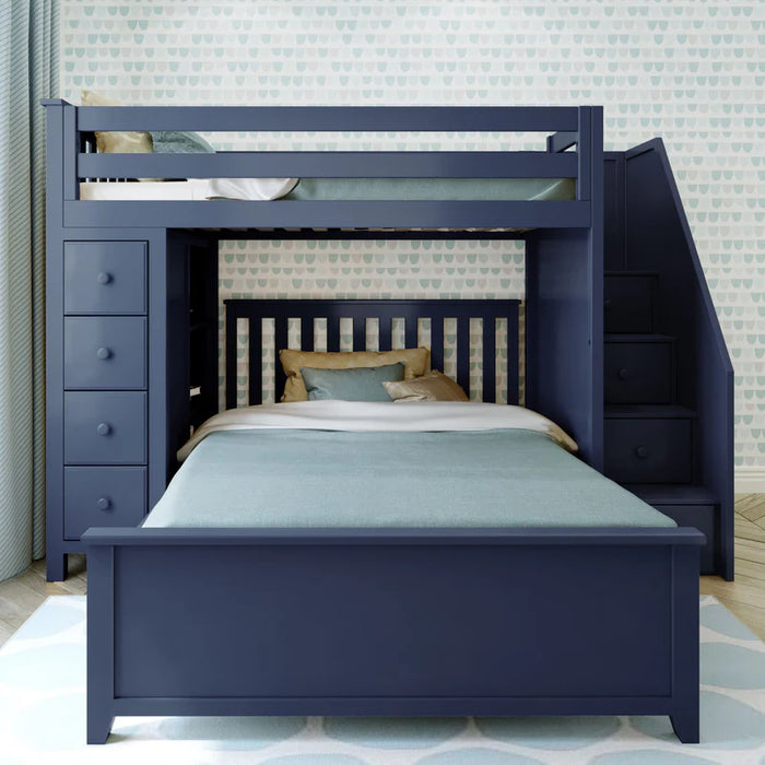 Jackpot Deluxe Staircase Loft Bed Storage + Full Bed