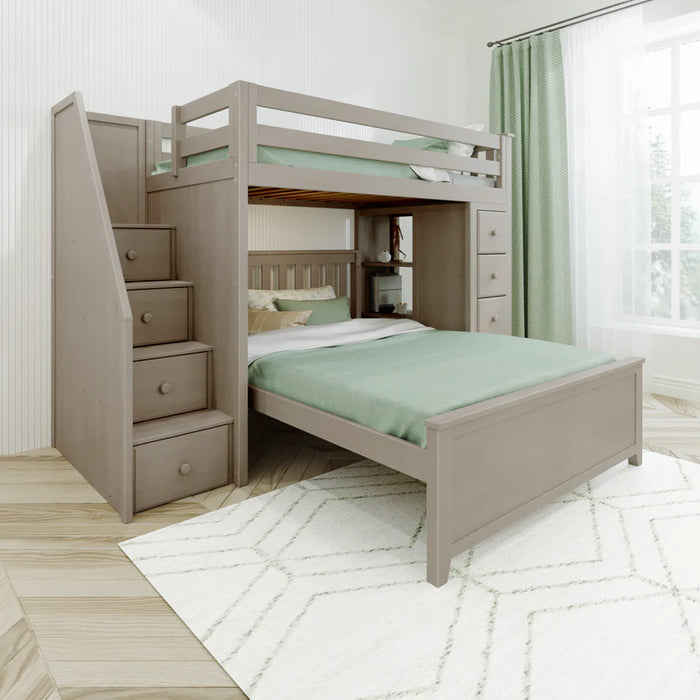 Jackpot Deluxe Staircase Loft Bed Storage + Full Bed
