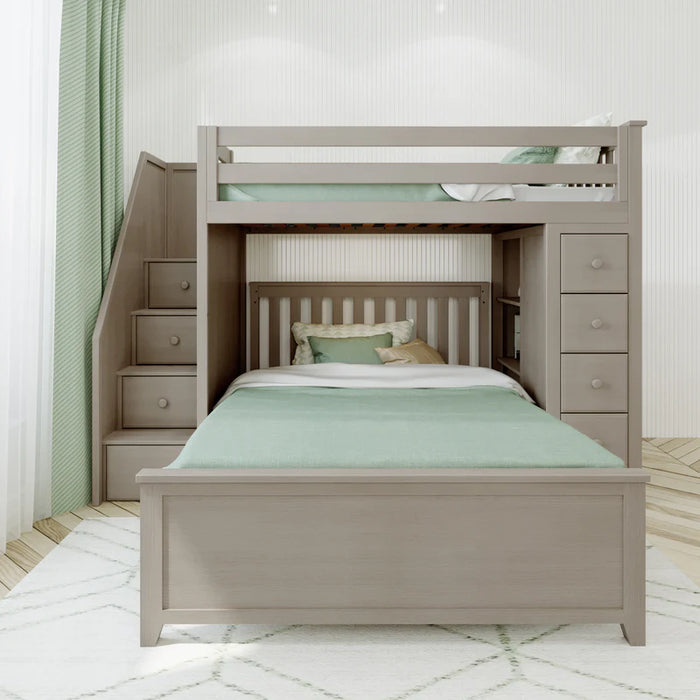 Jackpot Deluxe Staircase Loft Bed Storage + Full Bed