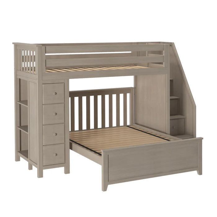 Jackpot Deluxe Staircase Loft Bed Storage + Full Bed