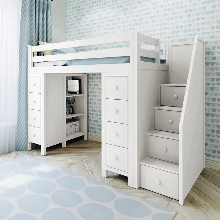 Jackpot Deluxe Staircase Loft Bed Storage + Storage