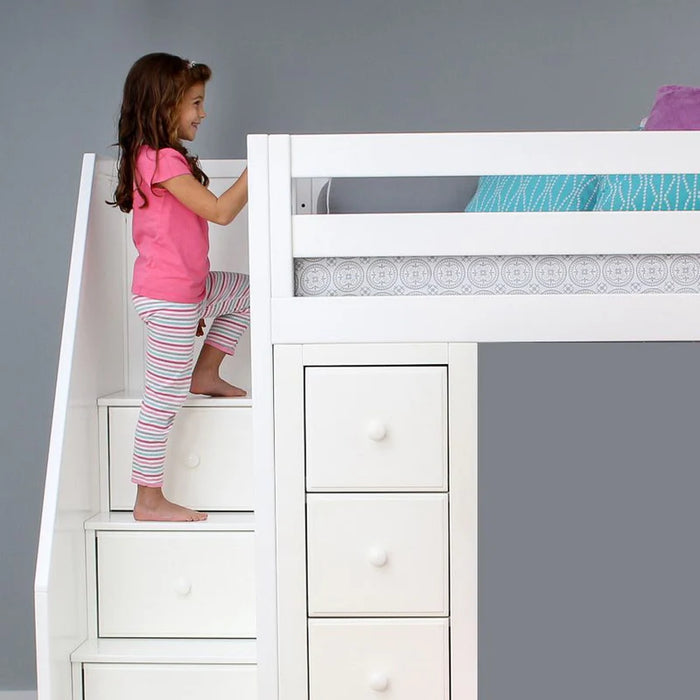 Jackpot Deluxe Staircase Loft Bed Storage + Storage