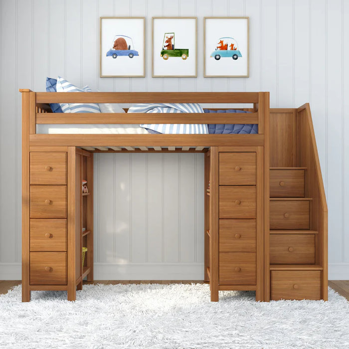 Jackpot Deluxe Staircase Loft Bed Storage + Storage