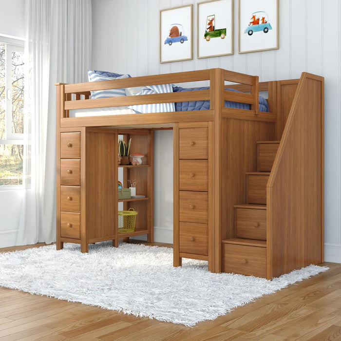 Jackpot Deluxe Staircase Loft Bed Storage + Storage