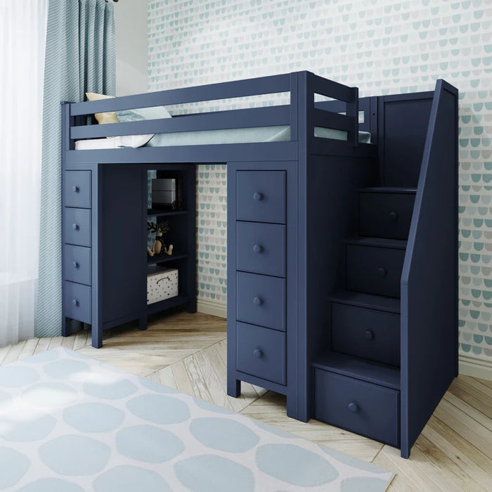 Jackpot Deluxe Staircase Loft Bed Storage + Storage