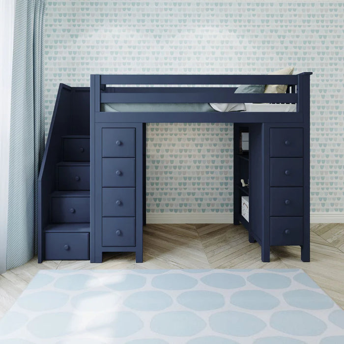 Jackpot Deluxe Staircase Loft Bed Storage + Storage