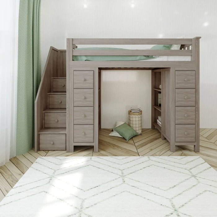 Jackpot Deluxe Staircase Loft Bed Storage + Storage